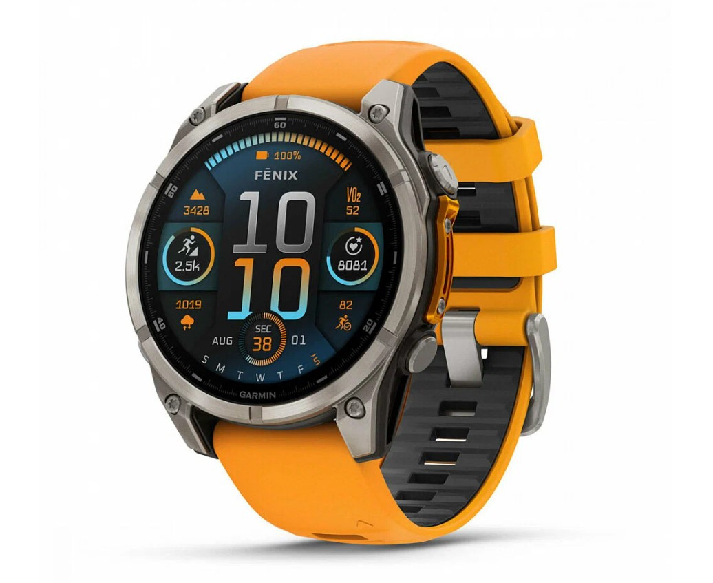 Смарт-часы Garmin Fenix 8 51mm Amoled Sapphire Graphite DLC Titanium with Spark Orange Silicone