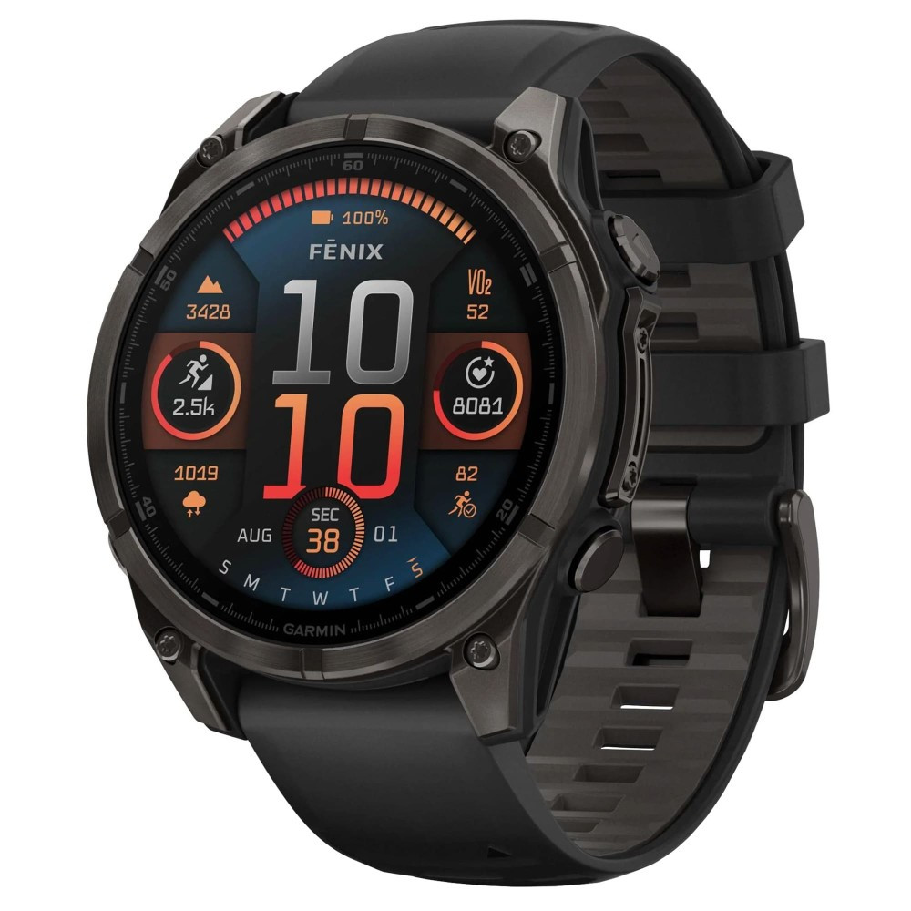 Смарт-часы Garmin Fenix 8 51mm Sapphire Solar Carbon Gray DLC Titanium with Black Silicone