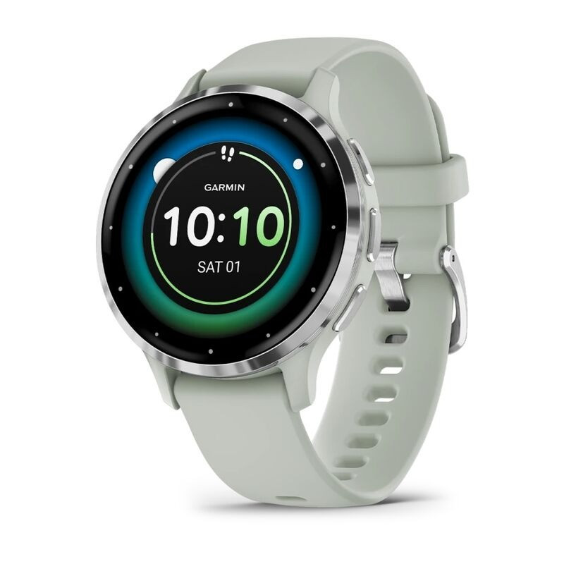Смарт-часы Garmin Venu 3S 41mm Silver Stainless Steel Bezel with Sage Gray Case and Silicone Band (010-02785-51)